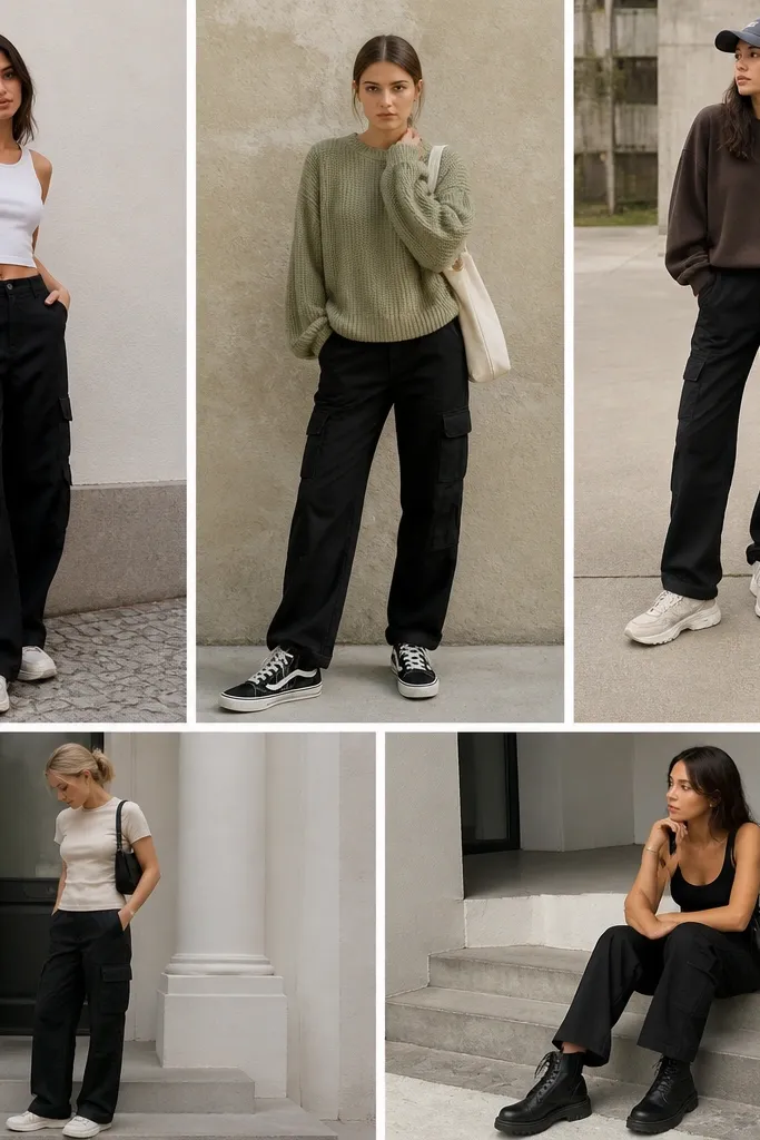 Budget Black Cargo Pants Outfit Ideas