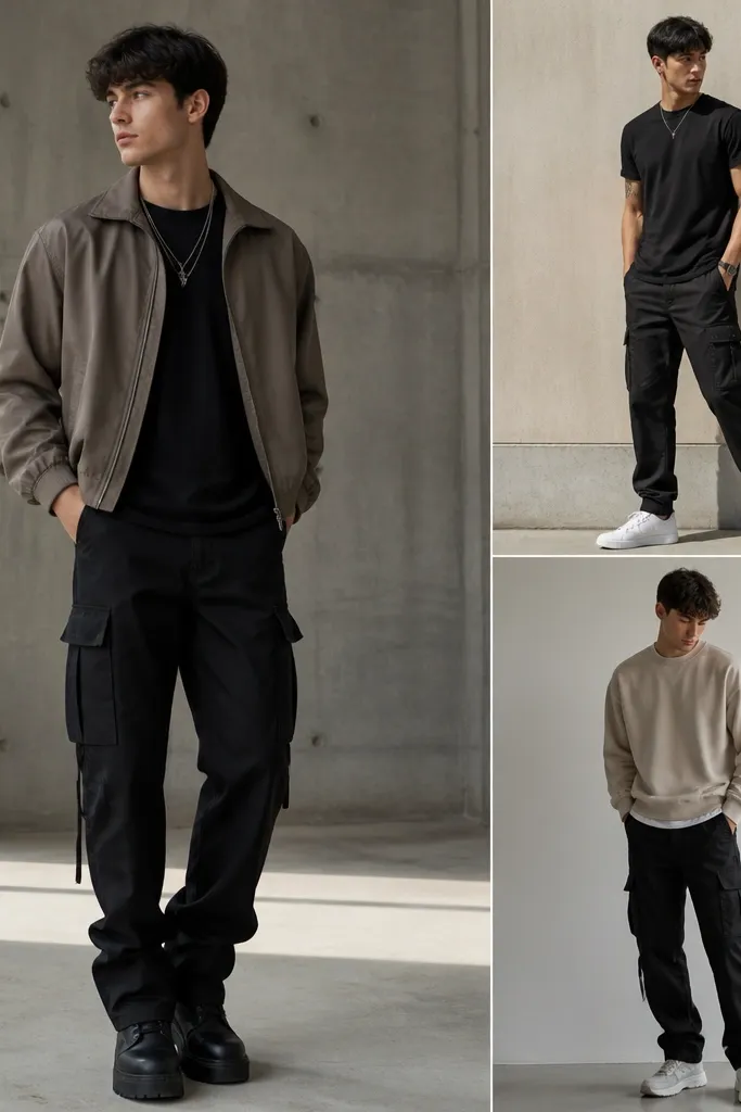 Easy Black Cargo Pants Outfit Looks for Men