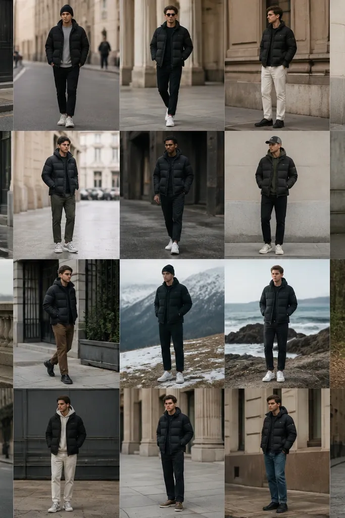 Black Puffer Jacket Outfits for Men: 20 Cold-Weather Looks