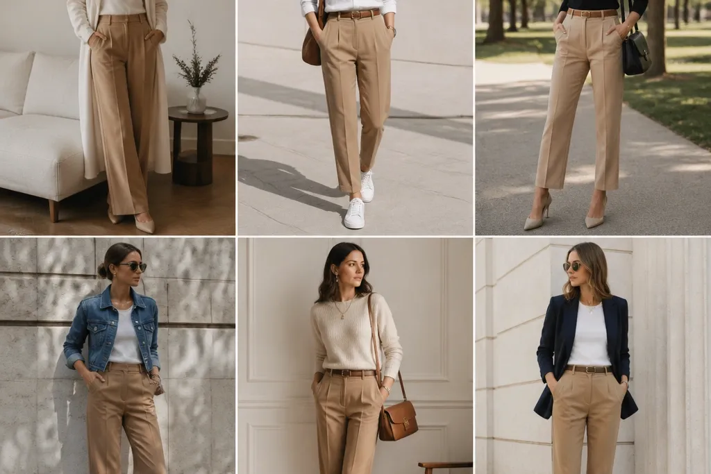 All-Year Light Brown Pants Outfit Ideas