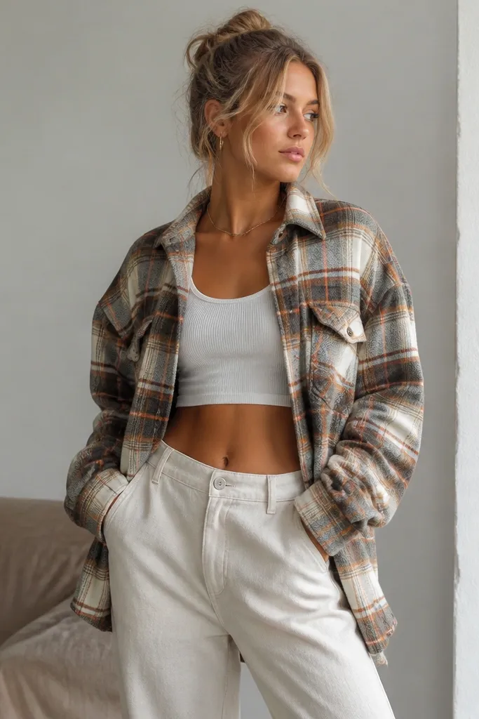 Effortless Oversized Flannel Outfits